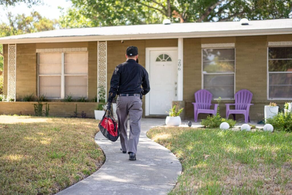The Bearded Plumber technician arriving for residential plumbing service