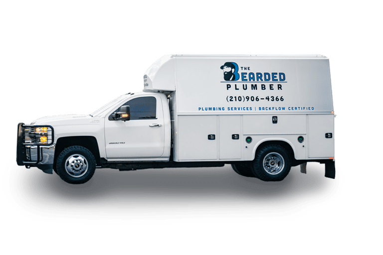 The Bearded Plumber service truck in San Antonio